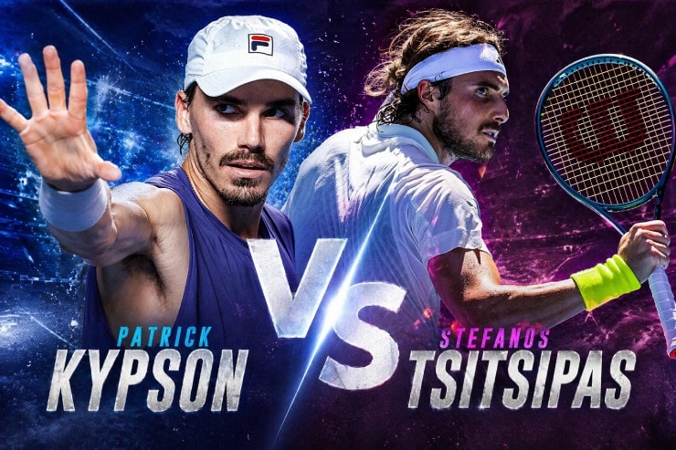 Tay vợt Hy Lạp Stefanos Tsitsipas thi đấu tại Madrid Open