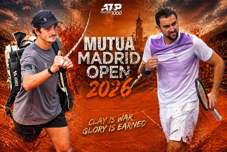 Joao Fonseca và Marin Cilic trước trận đấu tại vòng 2