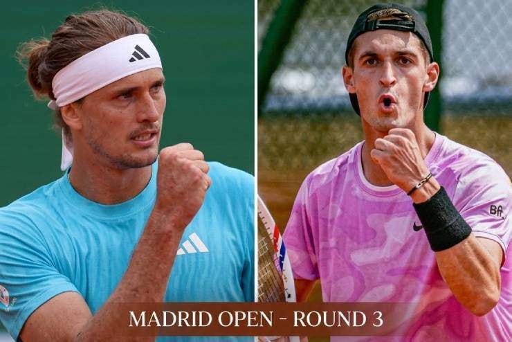 Alexander Zverev và Terence Atmane chuẩn bị cho cuộc đối đầu tại vòng 3 Madrid Open 2026