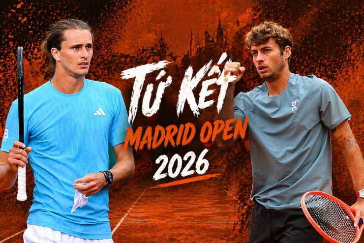 Alexander Zverev và Flavio Cobolli chuẩn bị cho cuộc đối đầu tại tứ kết Madrid Open 2026