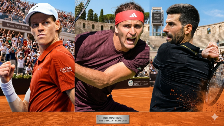 Djokovic, Zverev và Sinner tại Rome Open 2026