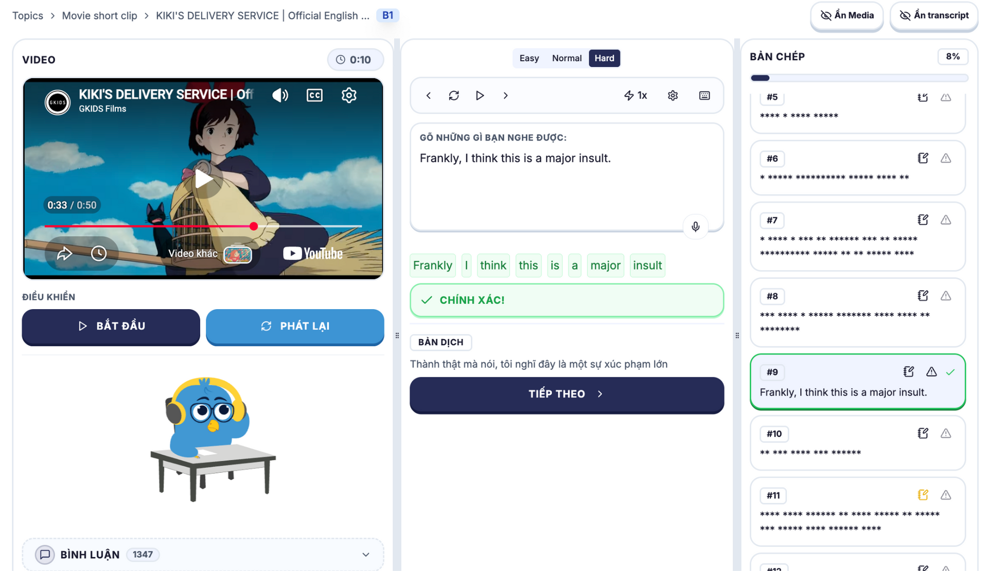  Thực hành Dictation - nguồn parroto.app