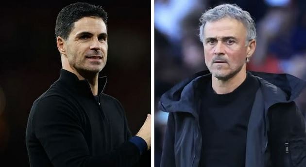 Màn đấu trí giữa Luis Enrique và Mikel Arteta thu hút sự chú ý đặc biệt.