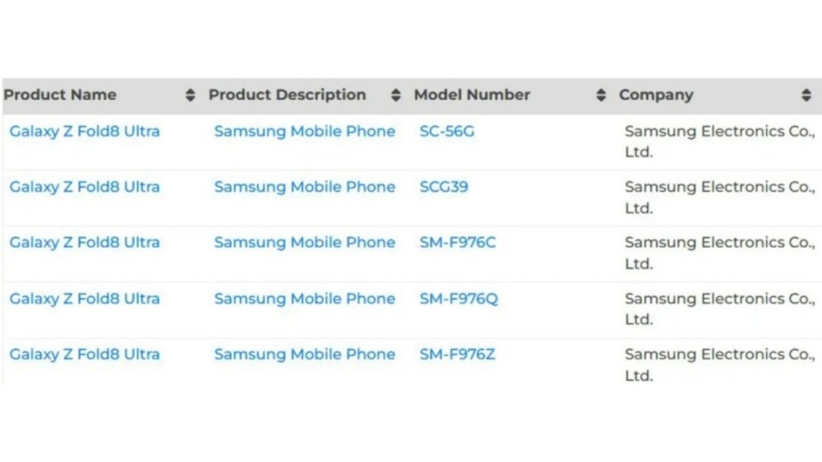 Thông tin xác nhận tên gọi Galaxy Z Fold8 Ultra từ cơ sở dữ liệu của tổ chức Bluetooth SIG