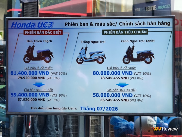 Thông số kỹ thuật và pin của Honda UC3