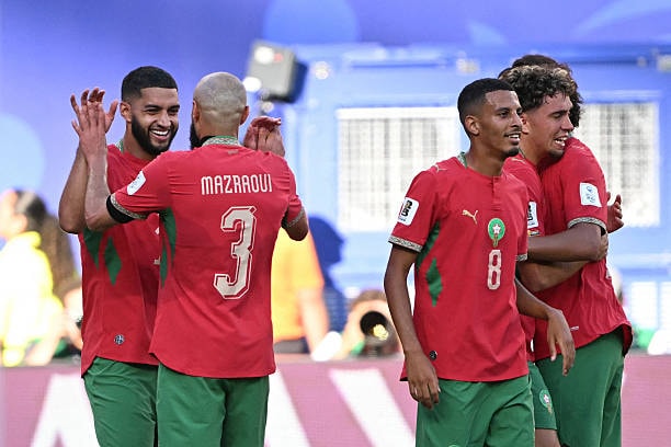 Ismael Saibari ghi bàn mở tỷ số cho Morocco trước Brazil tại World Cup 2026.