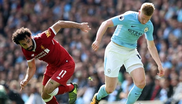 Màn đối đầu giữa Mohamed Salah của Liverpool và Kevin De Bruyne của Manchester City.