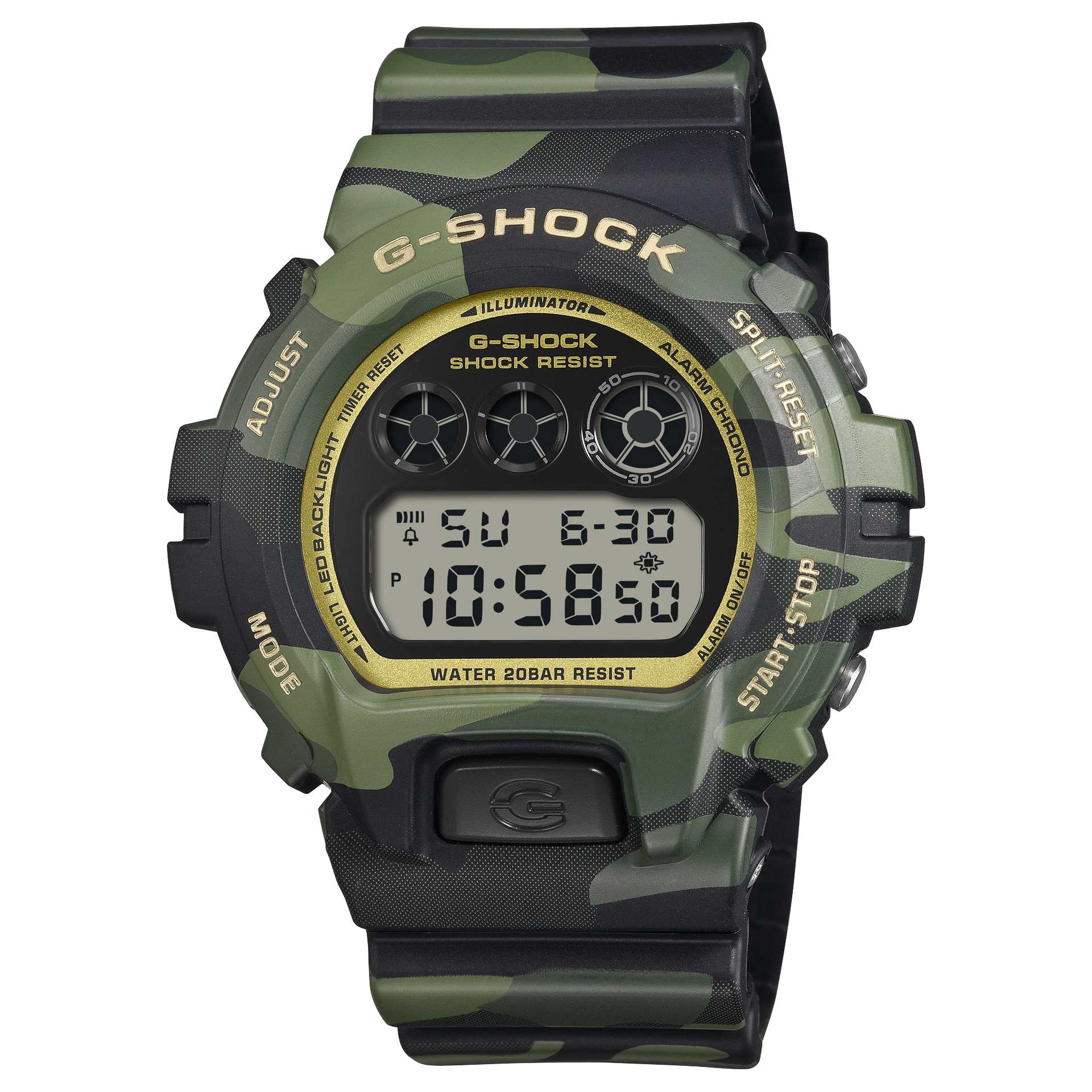 Đồng hồ Casio G-Shock DW-6900CMG-3 phiên bản camo cơ bản.