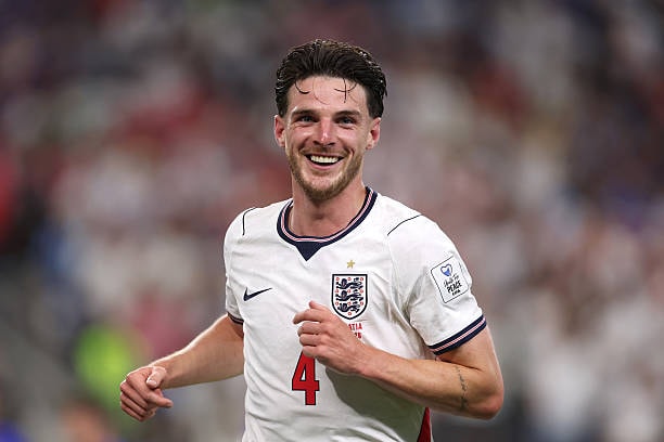 Tiền vệ Declan Rice trong màu áo đội tuyển Anh tại World Cup 2026