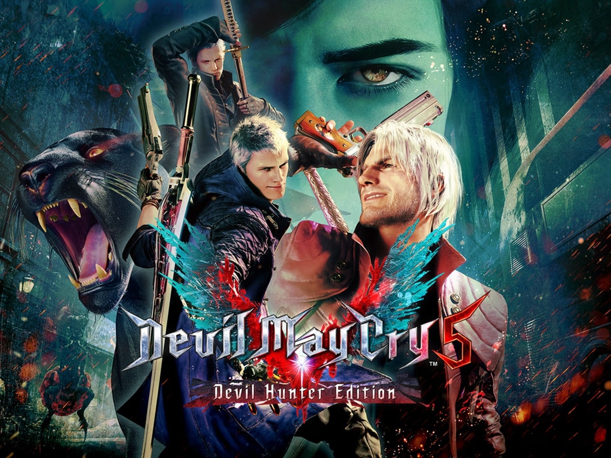 Hình ảnh quảng bá chính thức cho Devil May Cry 5 Devil Hunter Edition trên Nintendo Switch 2