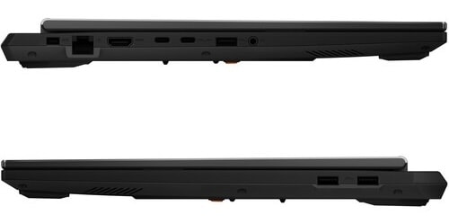 Hệ thống cổng kết nối trên TUF Gaming F16 bao gồm HDMI 2.1 và Thunderbolt 4