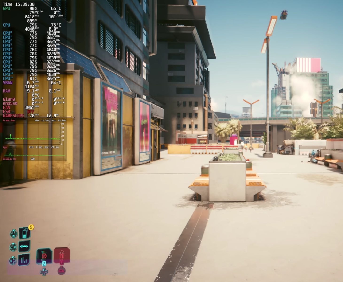 Cyberpunk 2077 chạy ở 1080p Ultra với FSR Auto trên Steam Machine