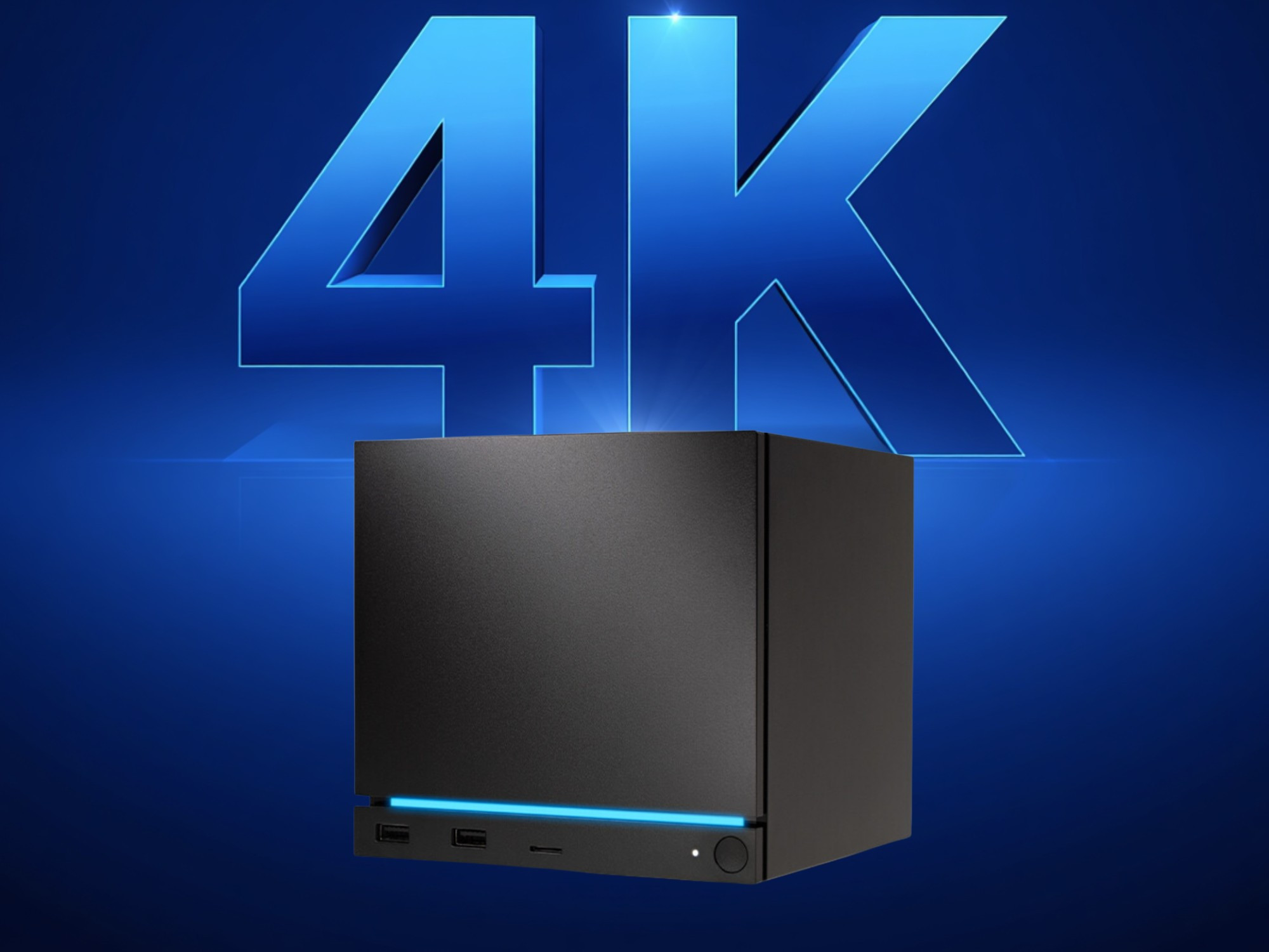 Hệ thống Valve Steam Machine hiển thị trên nền màn hình 4K