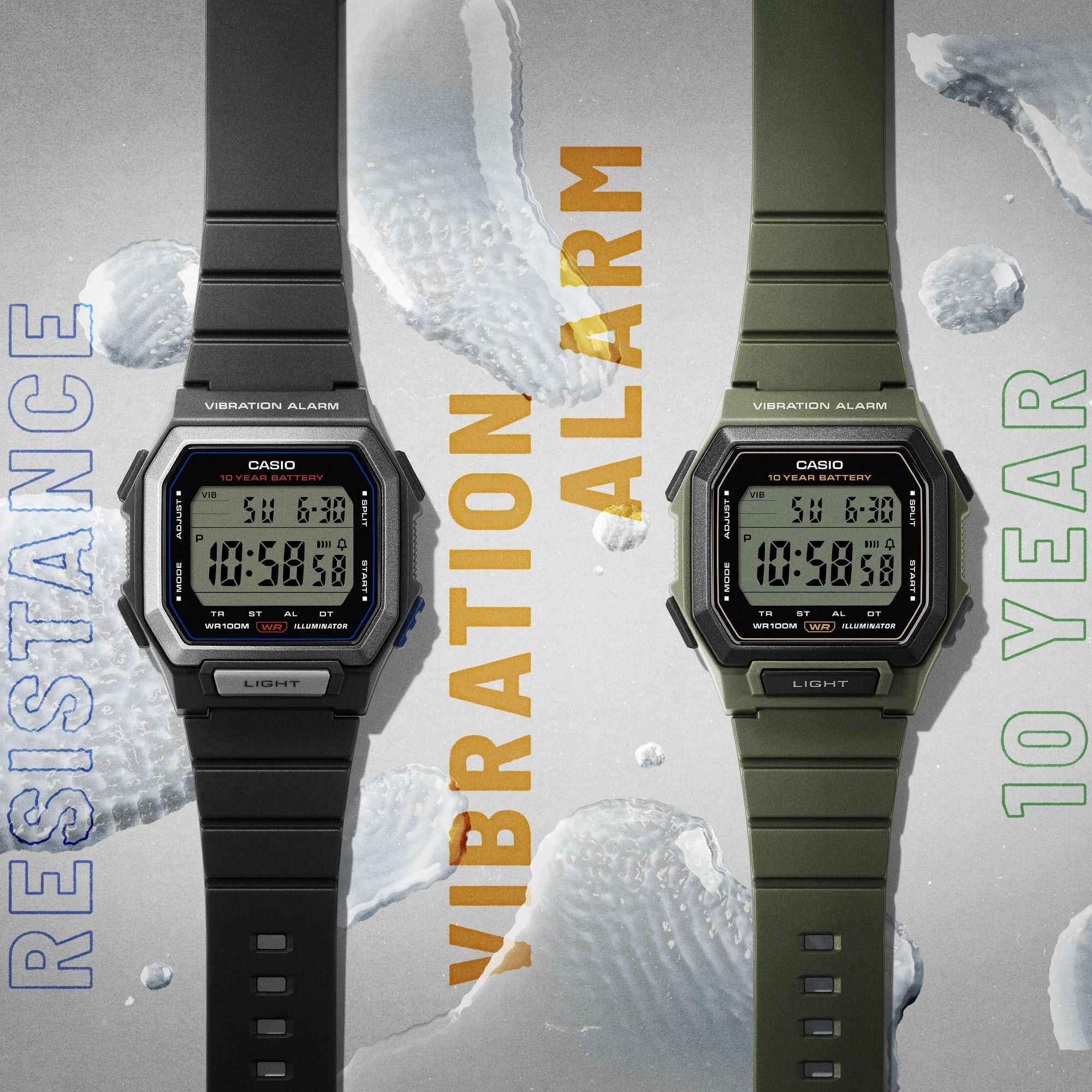 Casio W738H với khả năng chống nước và pin bền bỉ