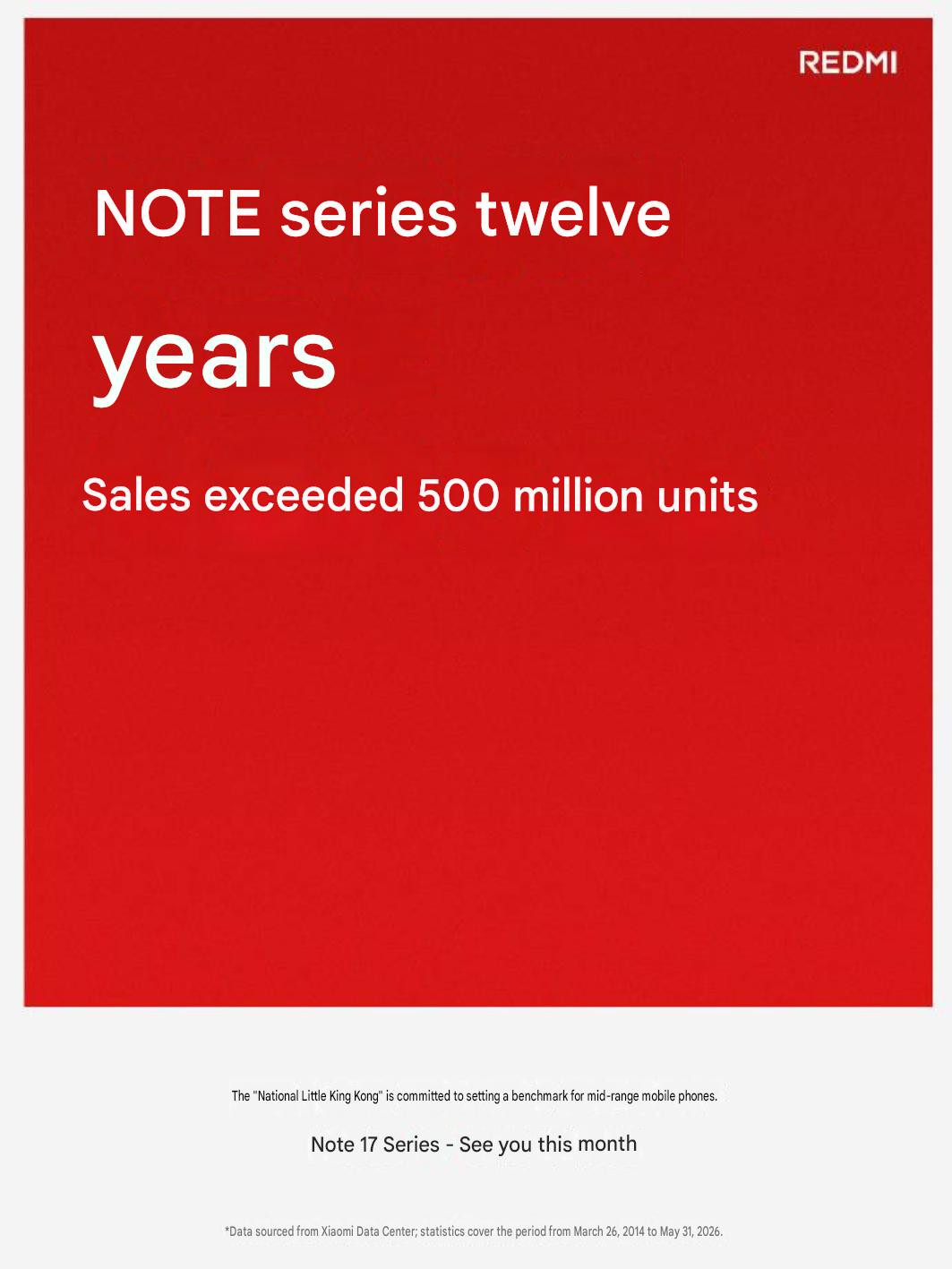 The Redmi Note 17 series officially confirmed.