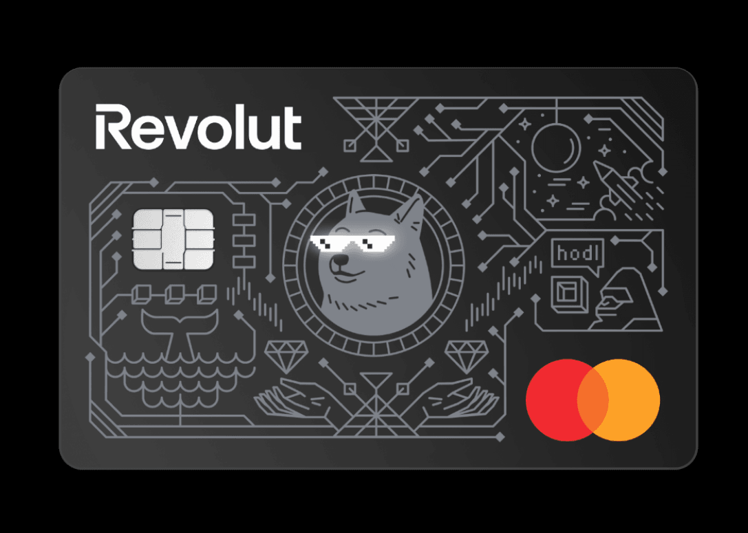 Thẻ Revolut Mastercard tích hợp đèn LED phát sáng ở phần mắt khi thanh toán