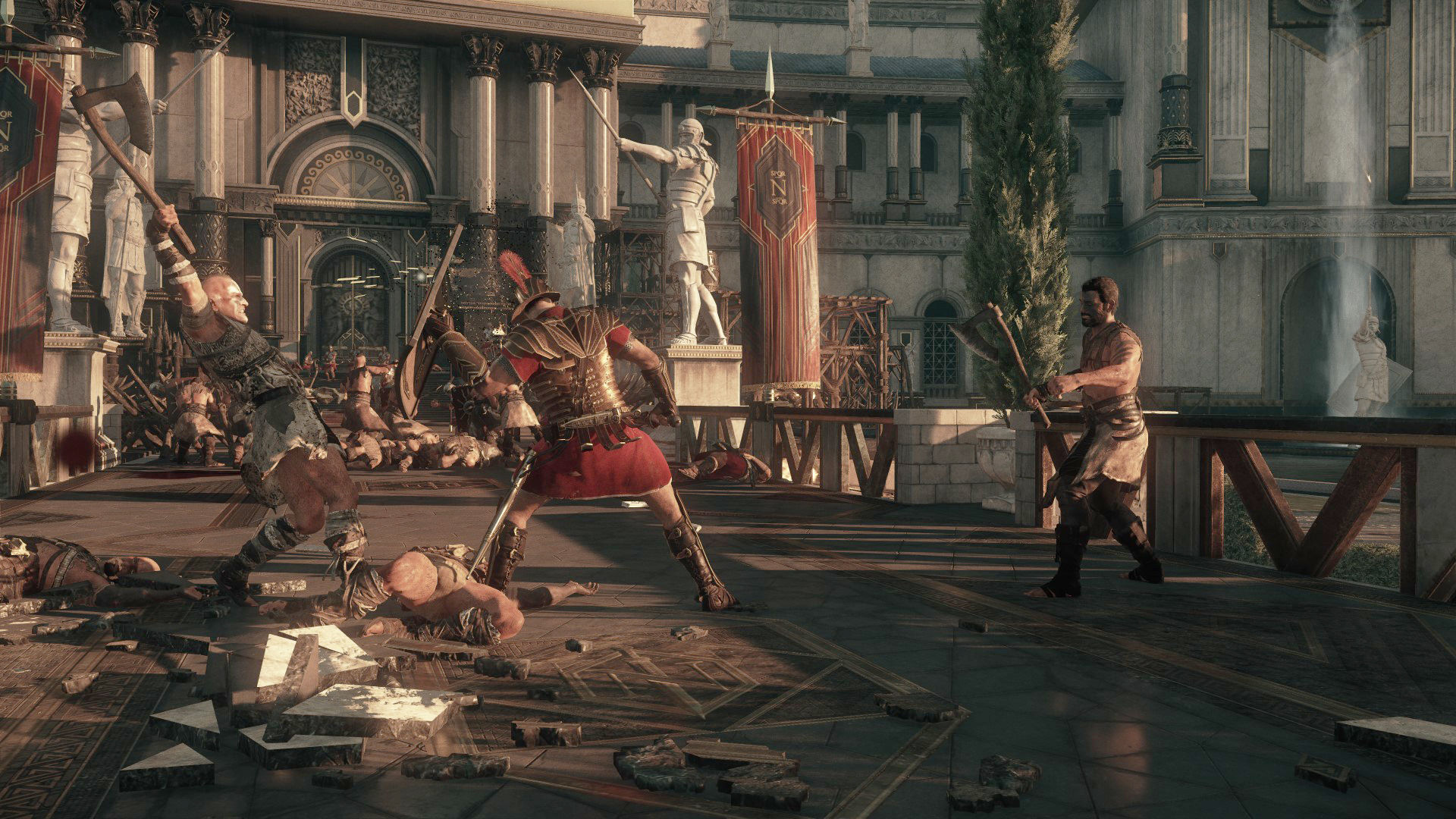 Một trận chiến quy mô lớn trong Ryse: Son of Rome.