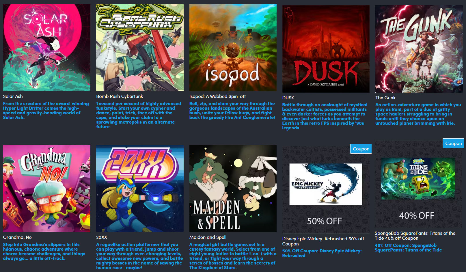 Danh sách đầy đủ các trò chơi trong gói Humble Bundle