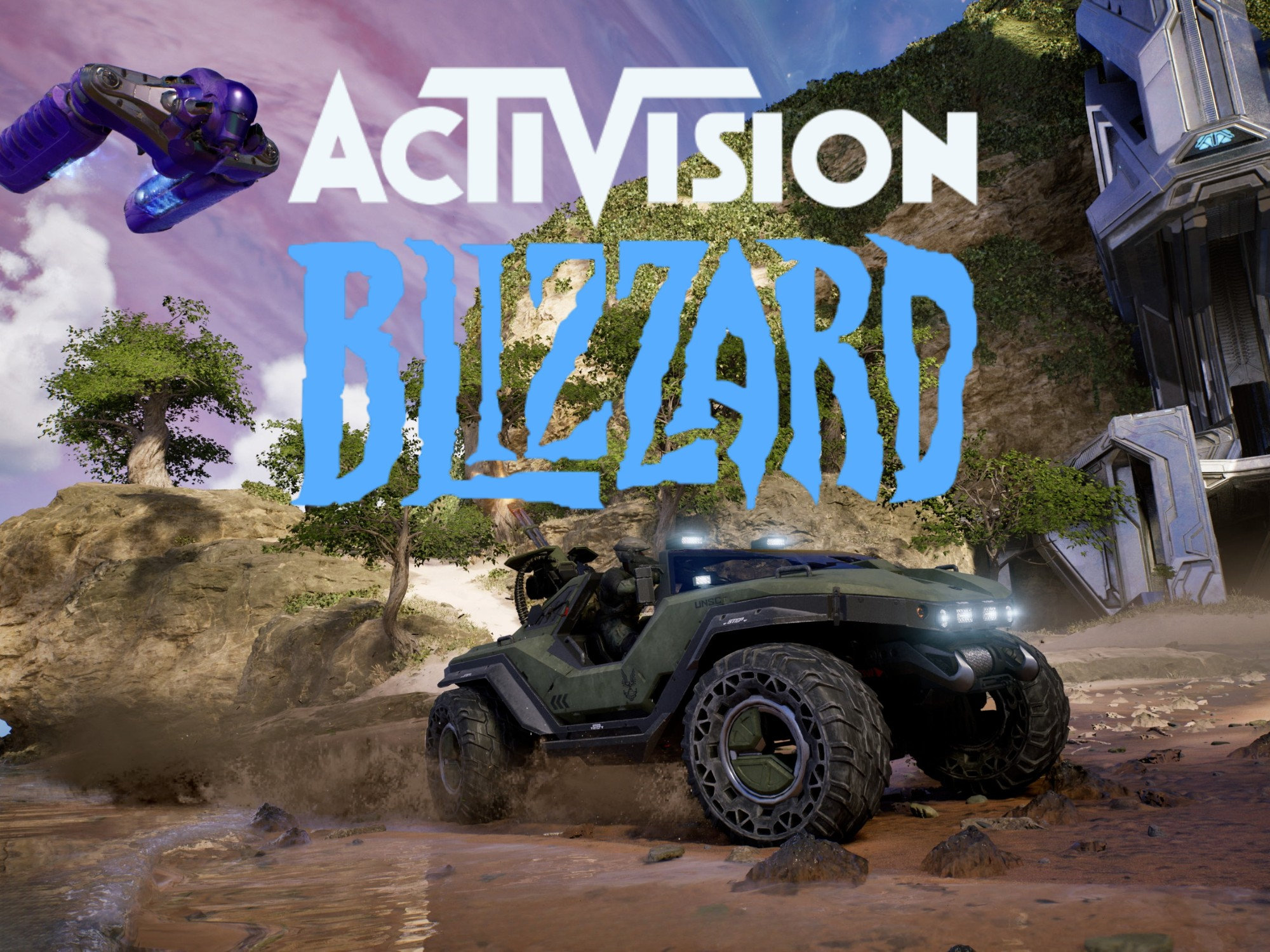 Activision Blizzard và Halo Logo Activision Blizzard và hình ảnh game Halo: Campaign Evolved