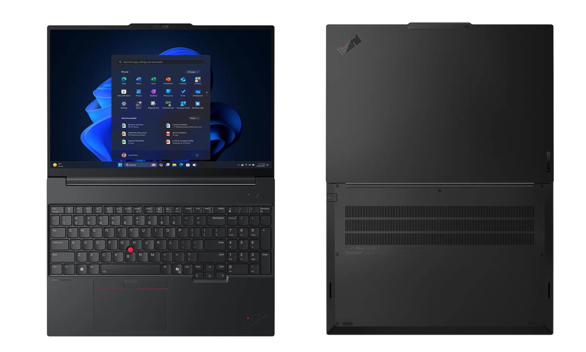 Cận cảnh bàn phím và touchpad đặc trưng của dòng ThinkPad.