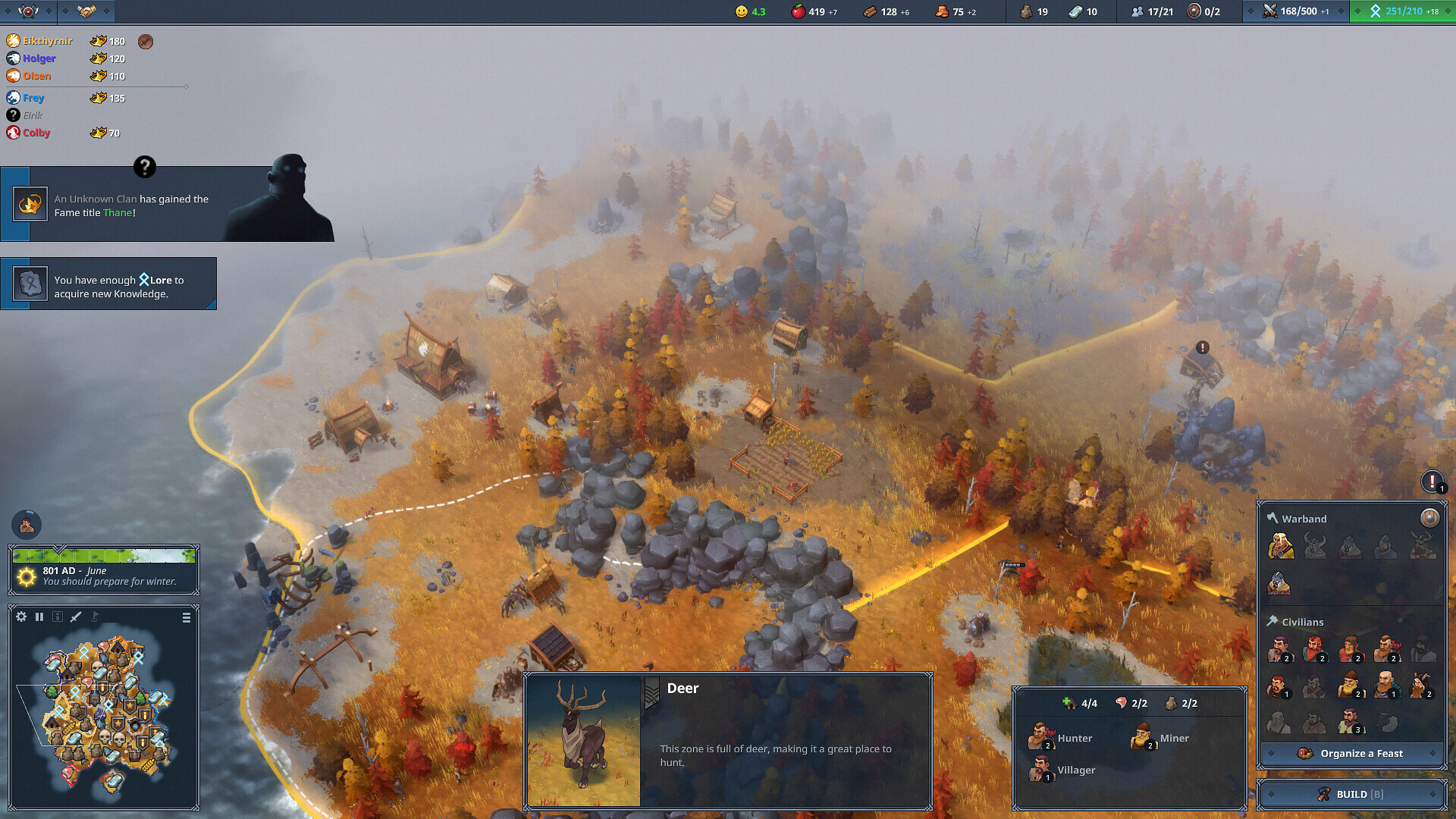Cảnh chiến đấu và điều quân trong Northgard: Definitive Edition.