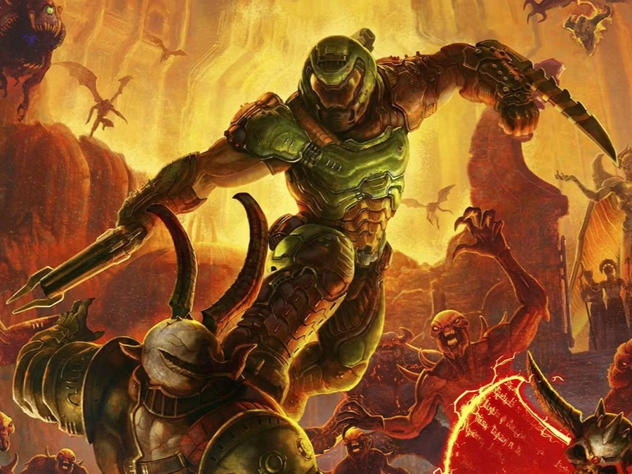 Hình ảnh Doom Slayer trong loạt game DOOM của id Software