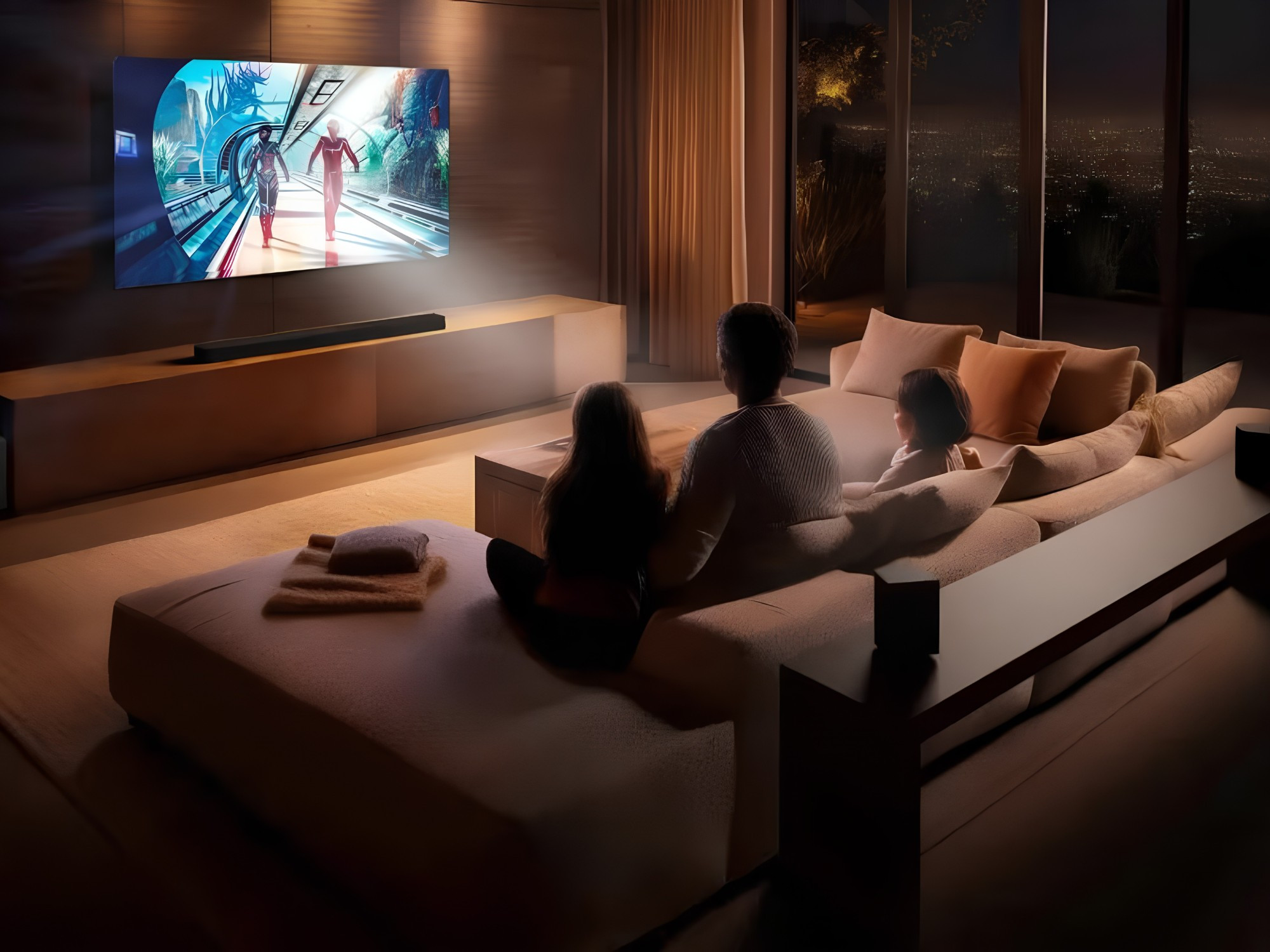 LG C6 83 inch trong không gian phòng khách
