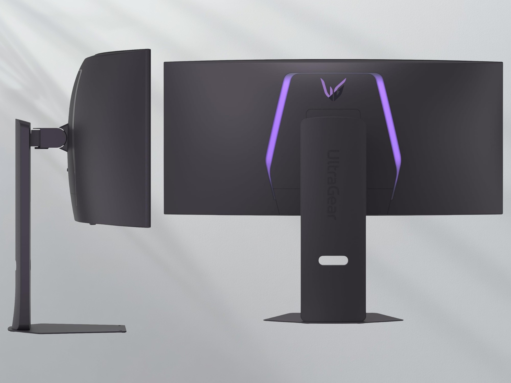 Cạnh bên và mặt sau màn hình gaming LG OLED 34 inch cong siêu rộng