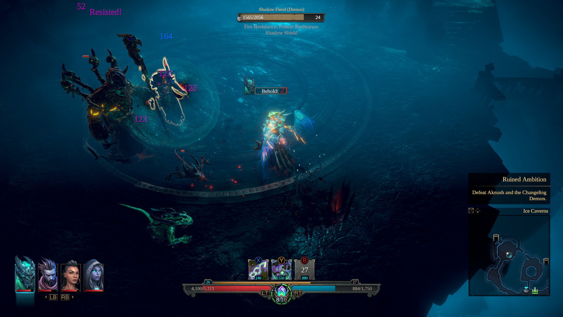 An image showing a battle in Shadows: Awakening.