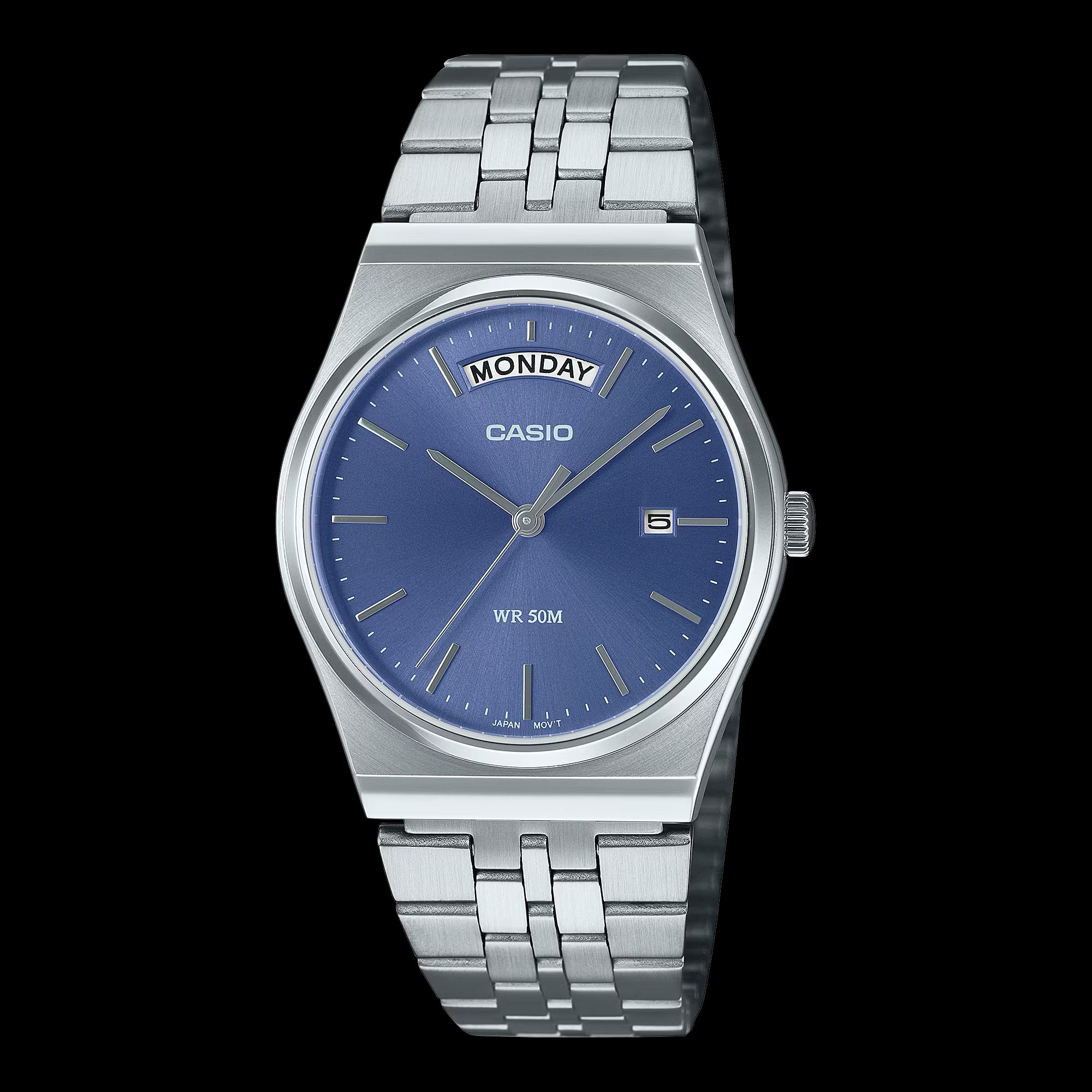 Đồng hồ Casio MTP-B146D-2AV mặt xanh nhạt.