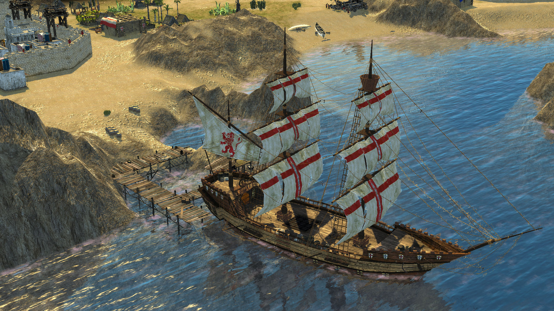 Hình ảnh một con tàu trong game Stronghold Crusader 2