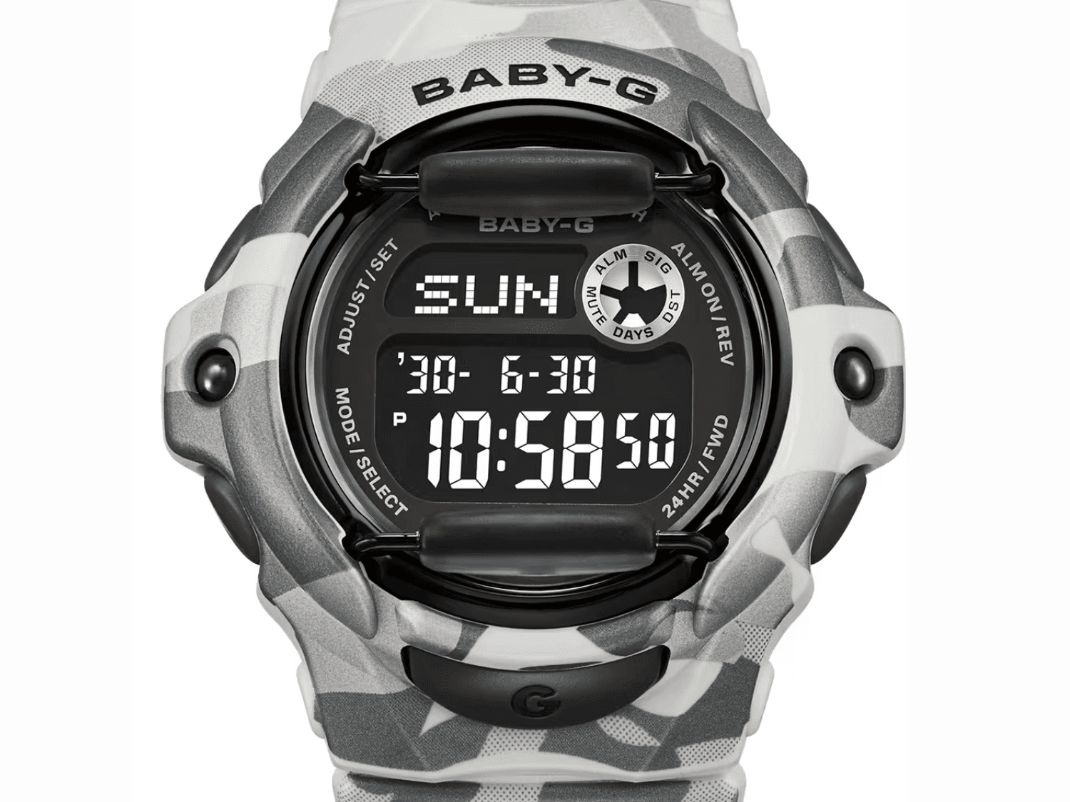 Mẫu đồng hồ Casio Baby-G BG169CMB-8 màu xám camo