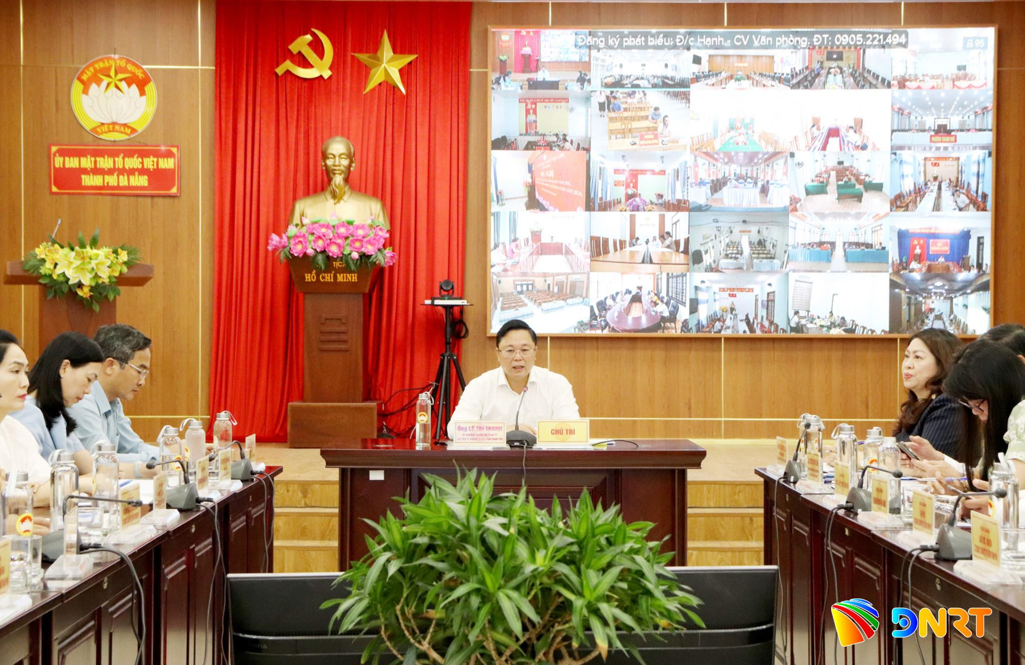Hội nghị trực tiếp tại trụ sở Ban Thường trực Ủy ban MTTQ Việt Nam thành phố kết nối đến 93 phường, xã thành phố trên nền tảng 