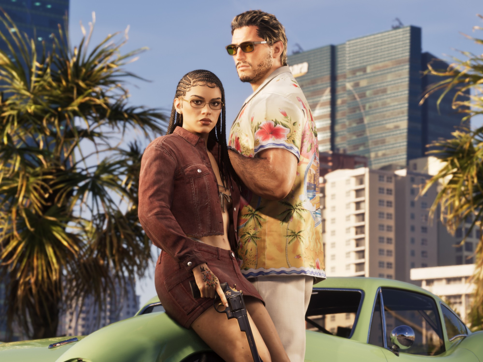 Hình ảnh nhân vật Lucia và Jason trong GTA 6