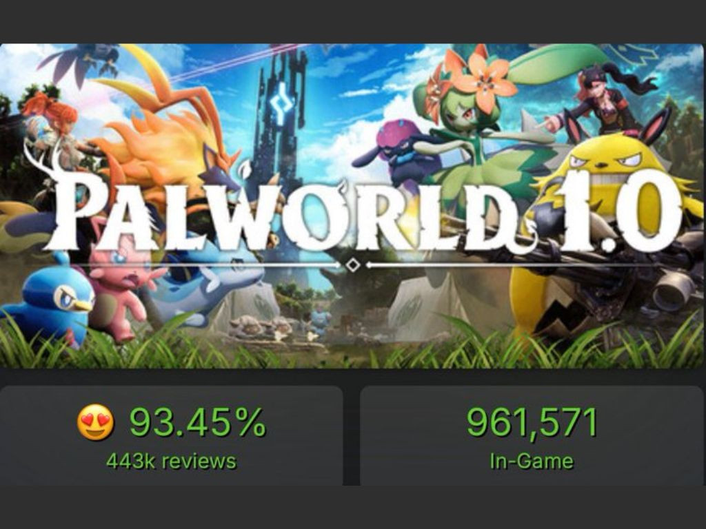 Ảnh chụp màn hình lượng người chơi kỷ lục của Palworld 1.0 trên Steam