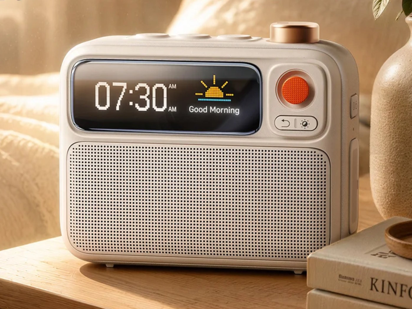 Loa Bluetooth di động Divoom FlowToo công suất 10W tích hợp nhiều tính năng hữu ích bao gồm cả đồng hồ báo thức.