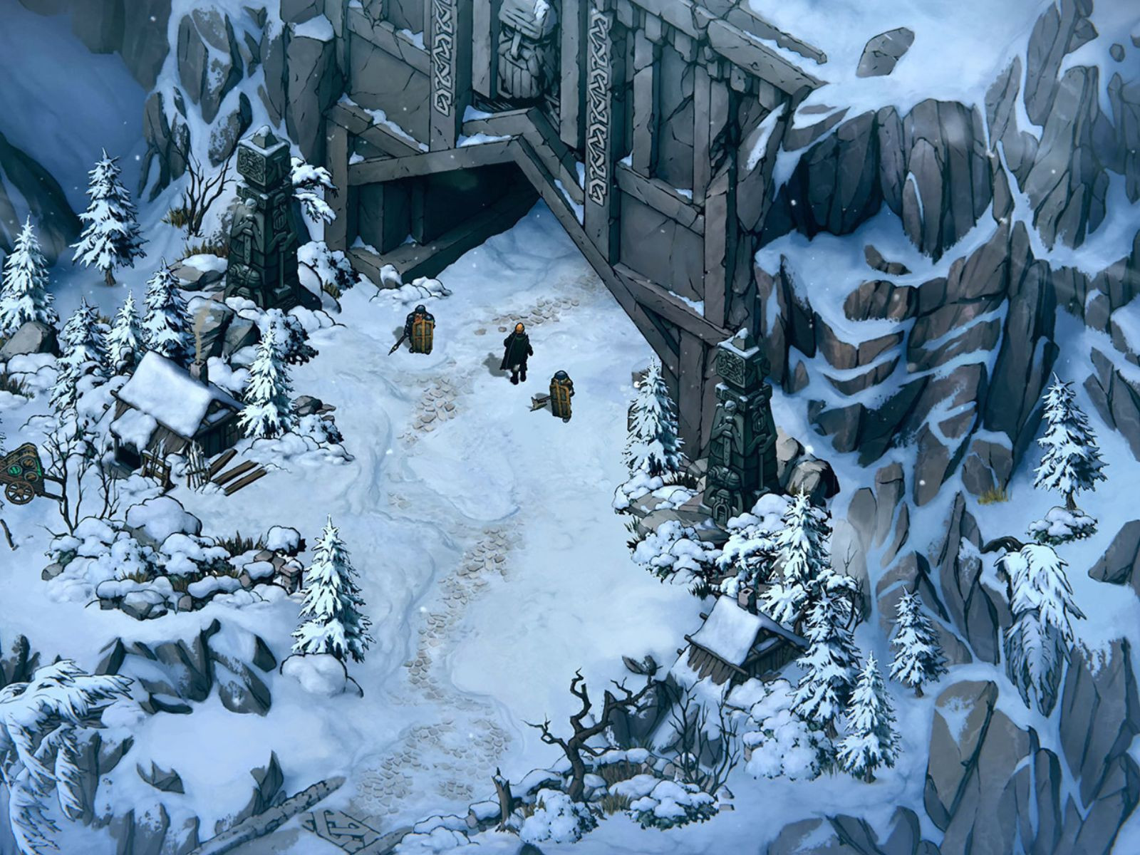 Cảnh quan phủ đầy tuyết trong Thronebreaker: The Witcher Tales
