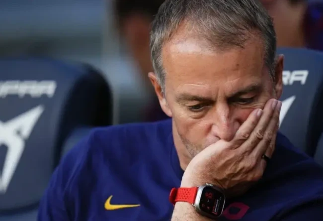 Hansi Flick đối mặt bài toán số 9 tại Barca. Ảnh: Getty.