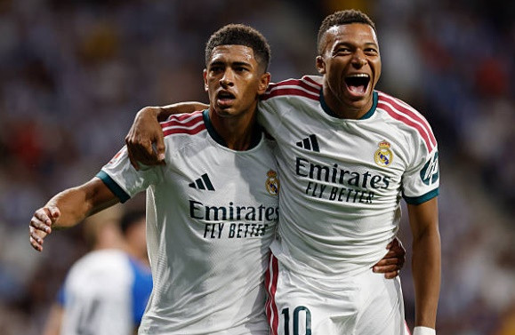 Bellingham ghi bàn thắng đầu tiên cho Real Madrid ở mùa giải mới. Ảnh: Getty.