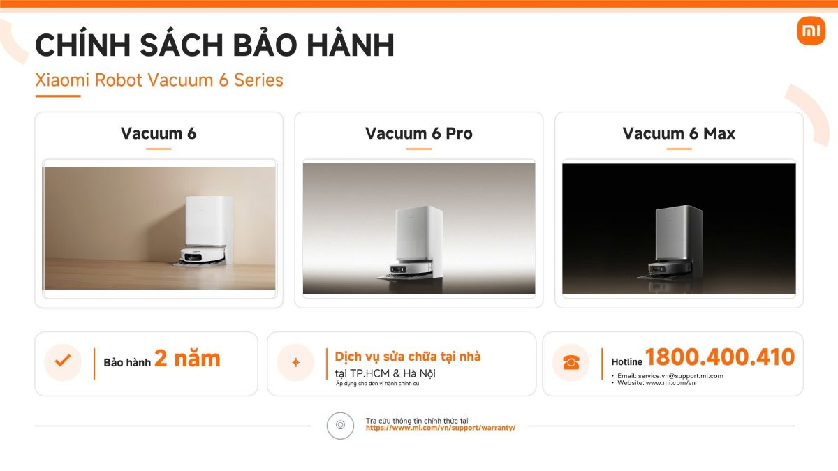 Xiaomi triển khai dịch vụ bảo hành và sửa chữa tại nhà cho Robot Vacuum 6 Series