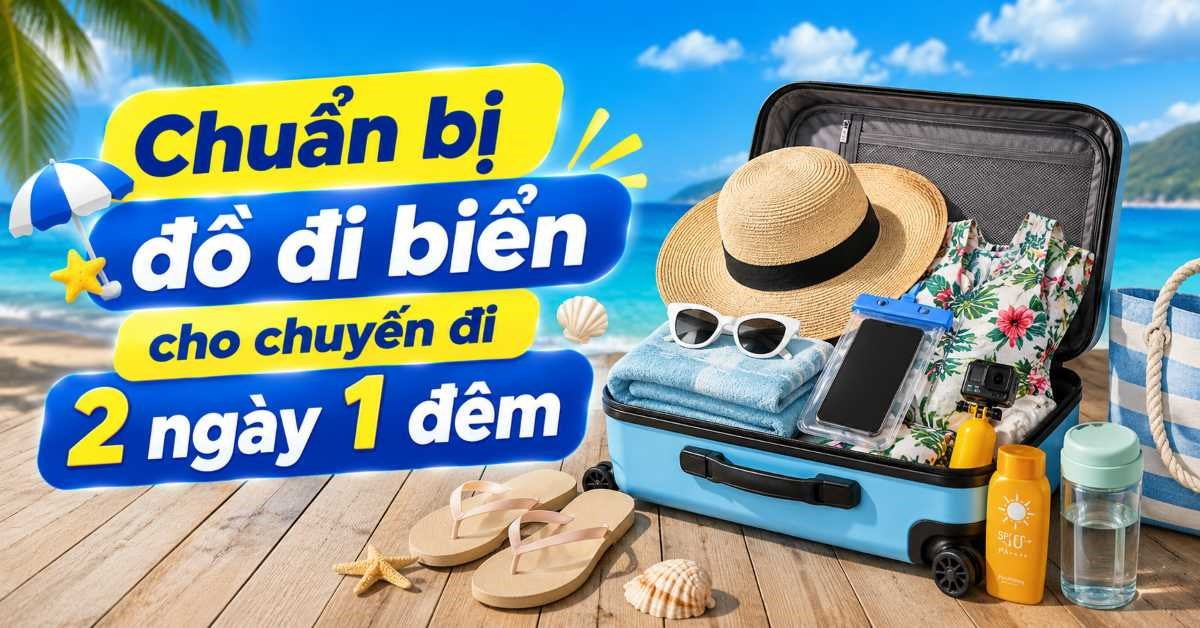 Sắp xếp hành lý và đồ dùng cá nhân đi biển
