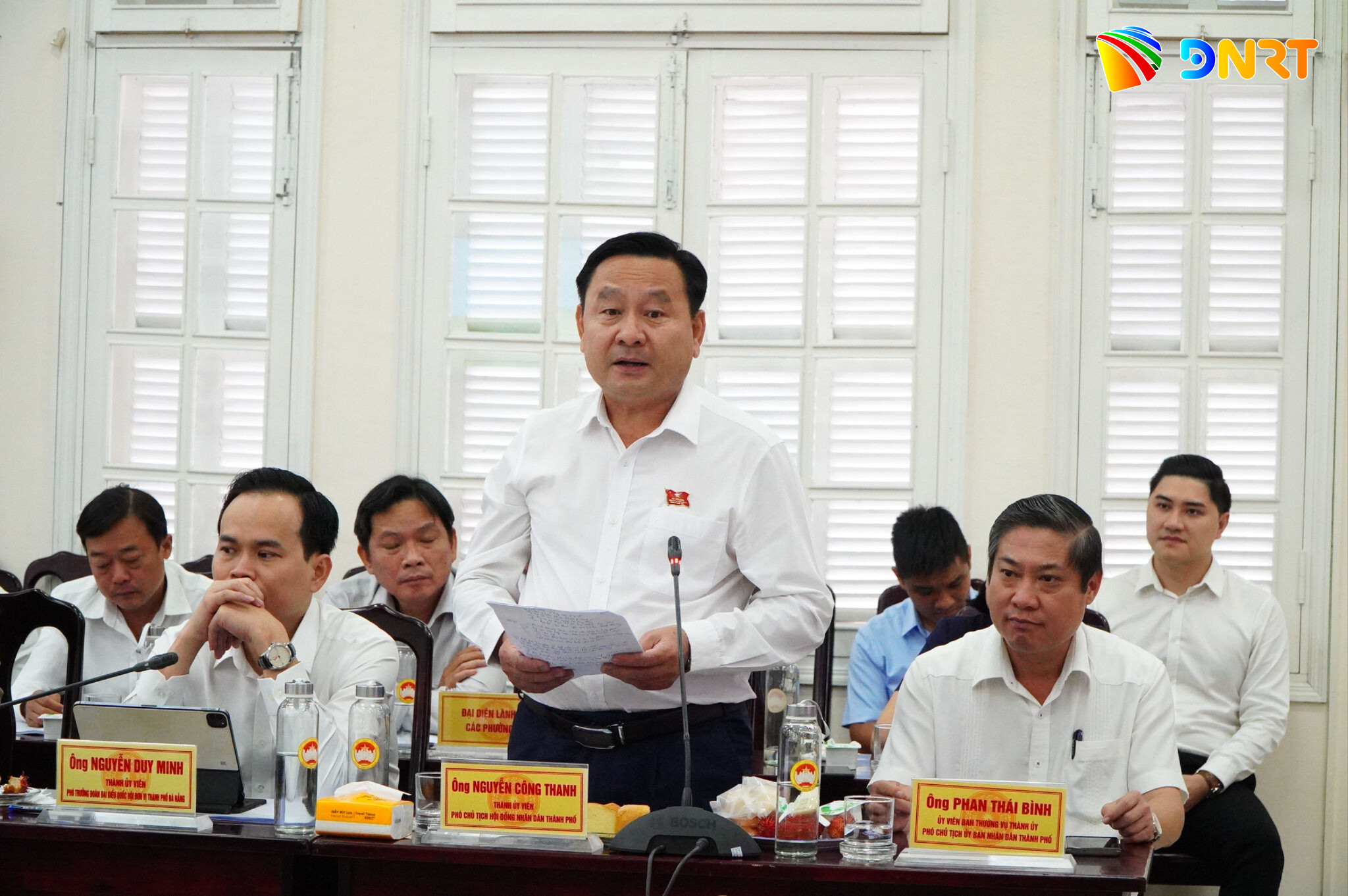 Phó Chủ tịch HĐND thành phố Nguyễn Công Thanh phát biểu. Ảnh: VINH ANH