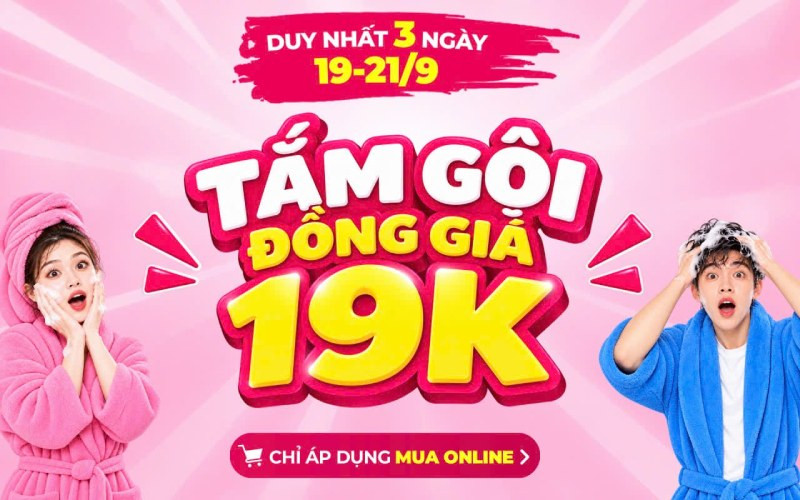 Lễ hội Chăm sóc cá nhân Bách hóa XANH đồng giá 19K và deal 9K
