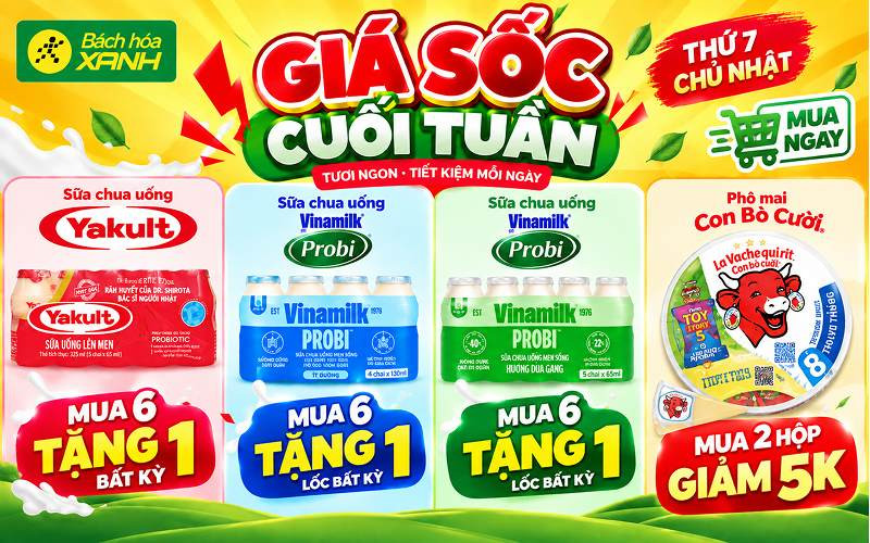 Khuyến mãi Double Day 19/09 mua 6 tặng 1 tại Bách hóa XANH