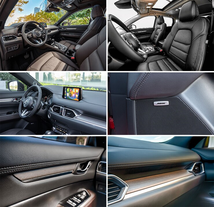 Nội thất Mazda CX-5 sang trọng với vô-lăng bọc da và cụm đồng hồ màu mới