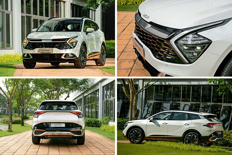 Thiết kế đầu xe KIA Sportage 2026 với cụm đèn boomerang sắc sảo