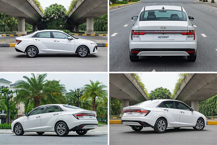 Đuôi xe Hyundai Accent với cụm đèn hậu LED vắt ngang ấn tượng