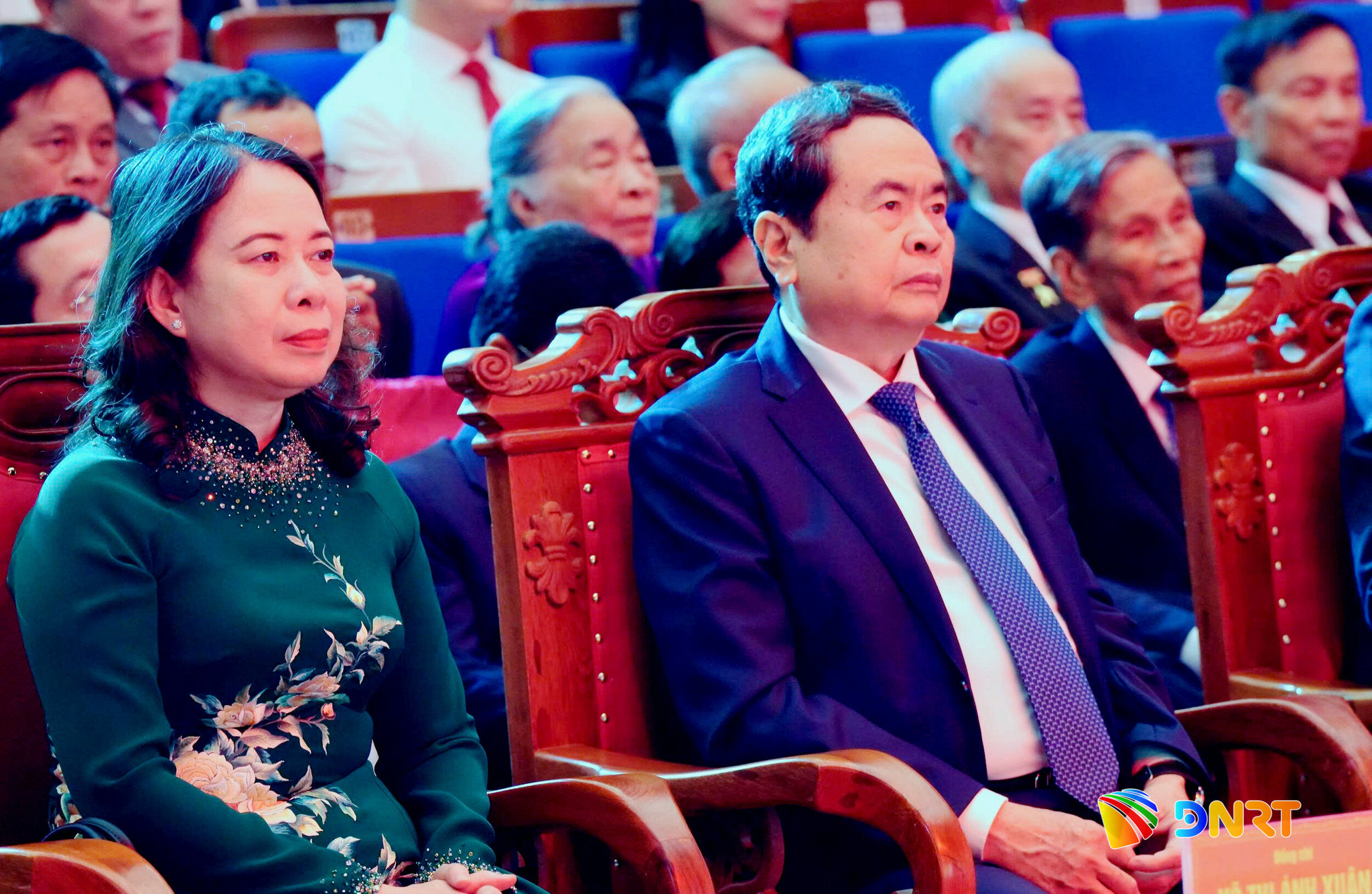 Chủ tịch Quốc hội Trần Thanh Mẫn và Phó Chủ tịch nước Võ thị Ánh Xuân cùng dự lễ. Ảnh: T. CÔNG - T. HUY