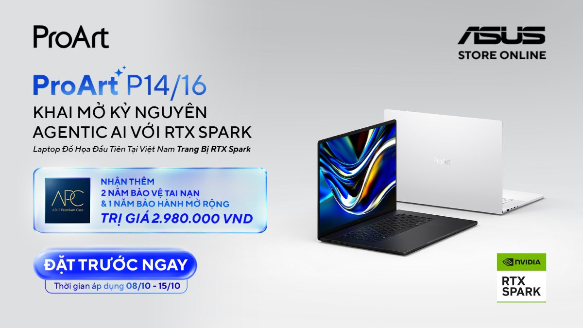 Laptop đồ họa ASUS ProArt P16 trang bị cấu hình chuyên dụng cho AI