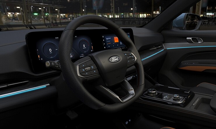 Nội thất hiện đại với cụm màn hình đôi trên táp-lô Ford Territory 2026